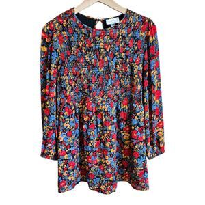 Isabel by Ingrid & Isabel Maternity Smocked Floral Long Sleeve Mini Dress Medium
